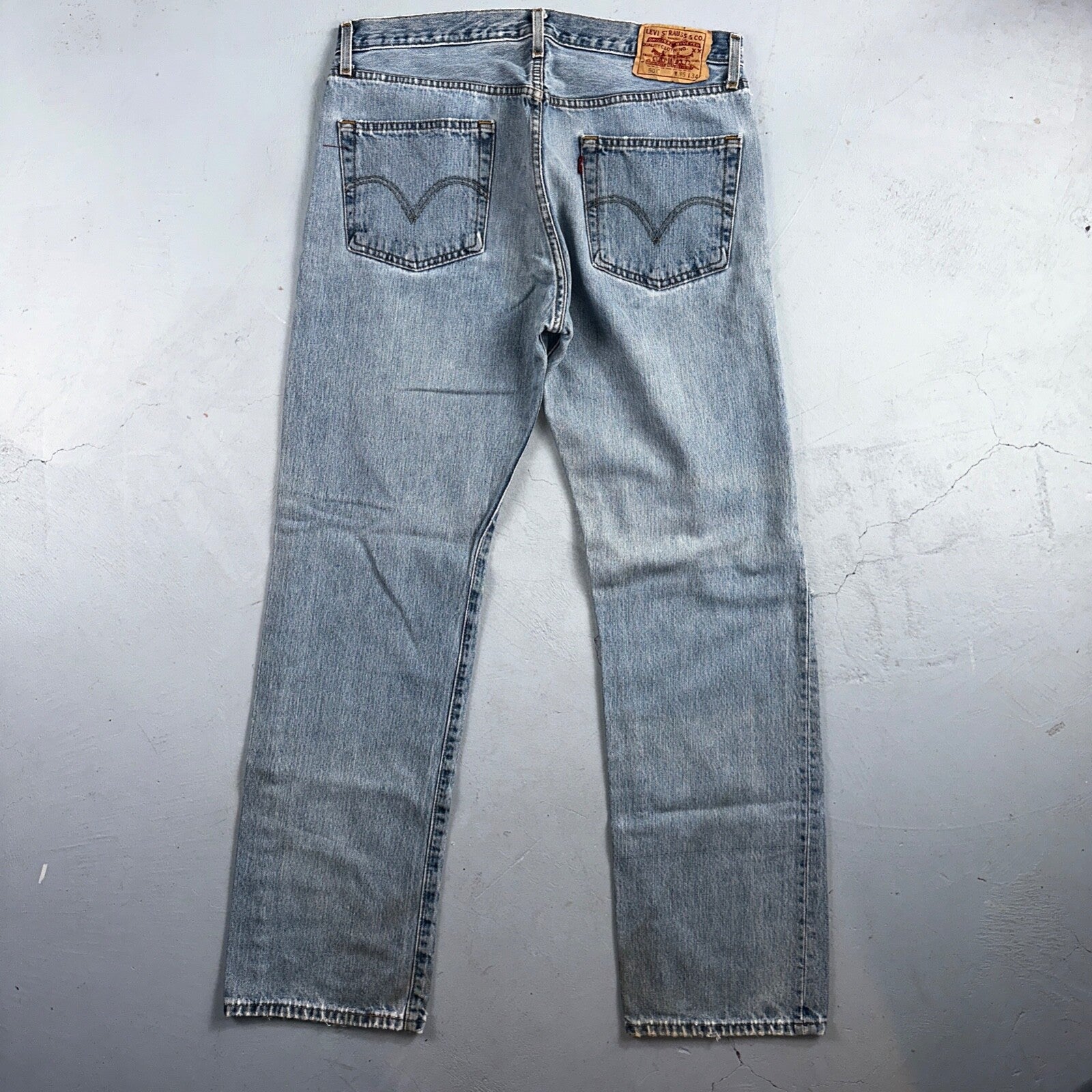 Levis 501 Vintage Y2K XX Straight Leg Jeans Blue Light Wash 36x34 Act 35x32