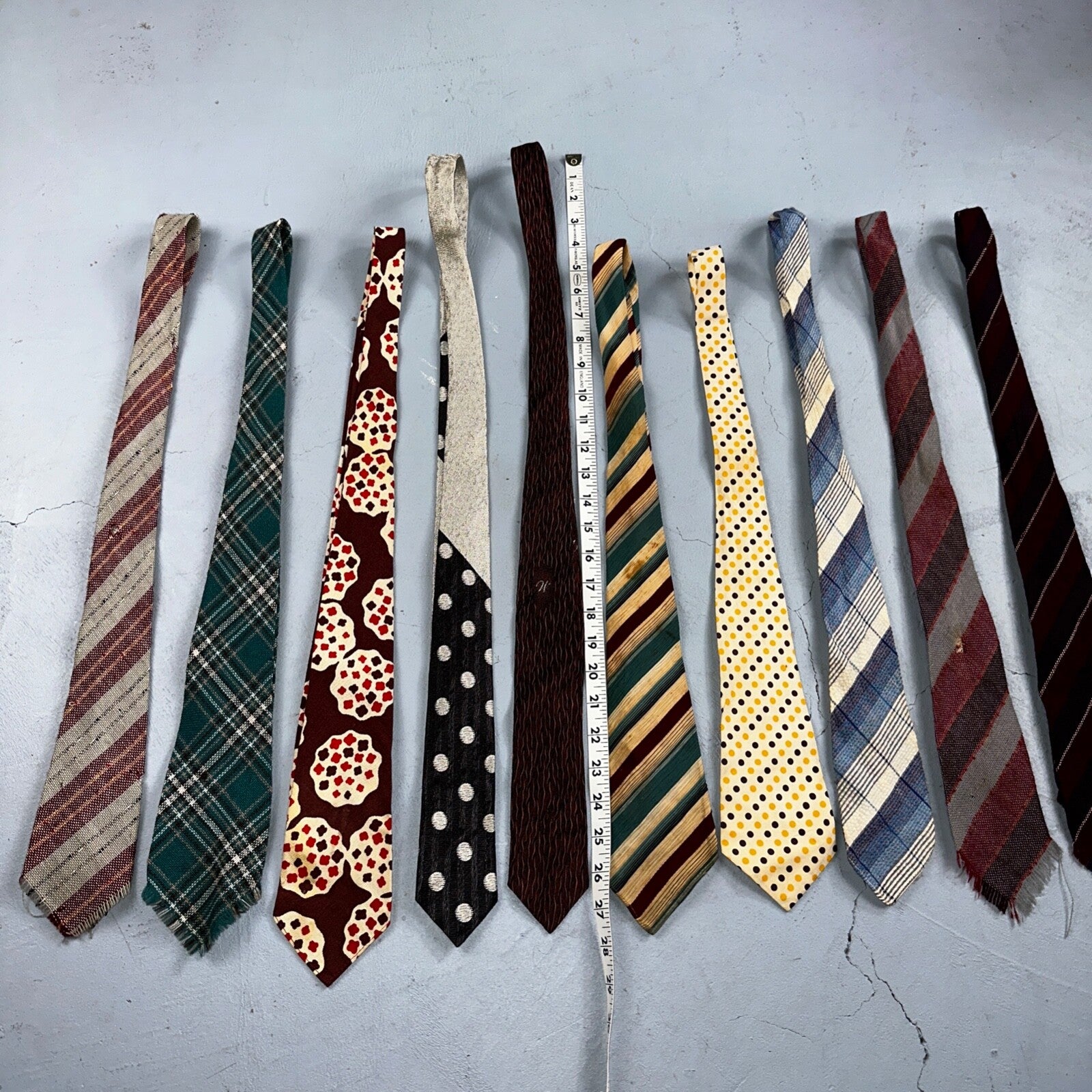 VTG 30s 40s Palm Beach Cloth Wool Tie Swing Rockabilly Lot 10 Ties Antique Rare