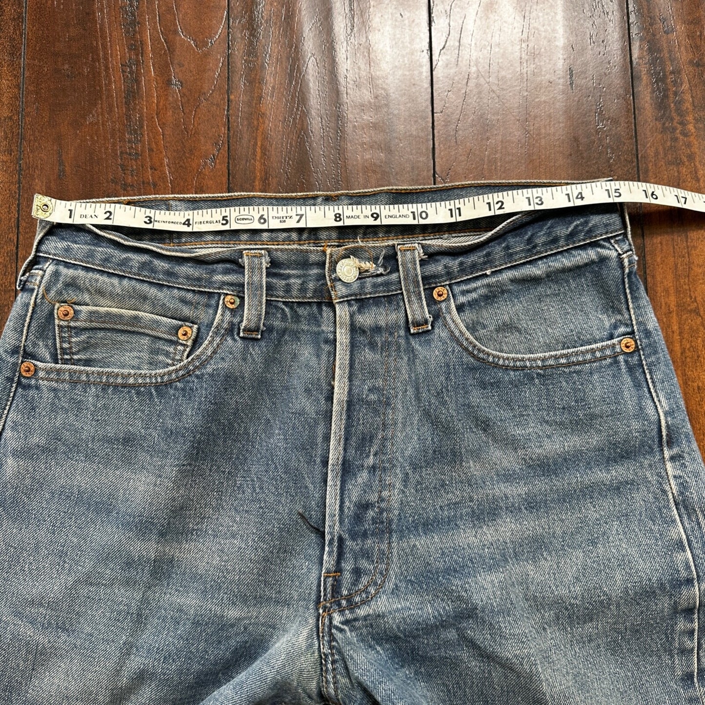 Levis Vintage 80s Redline Selvedge USA 501 XX Jeans 66 70s Light 33x38 Act 30x33