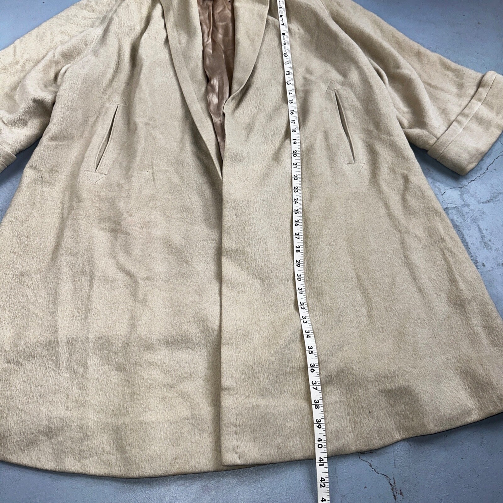 VTG 60s Forstman Beige Penny Lane Pure Wool Harol Crest California Rockabilly