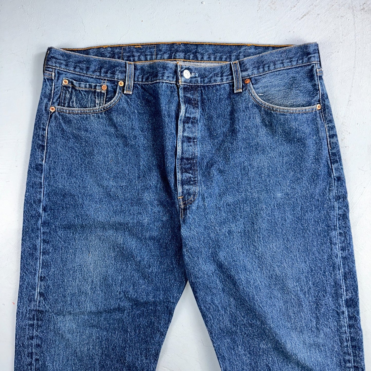 Levis 501 Vintage 90s USA XX Straight Leg Jeans Blue Med Wash 44x32 Act 40x29