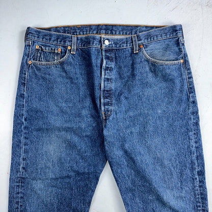Levis 501 Vintage 90s USA XX Straight Leg Jeans Blue Med Wash 44x32 Act 40x29