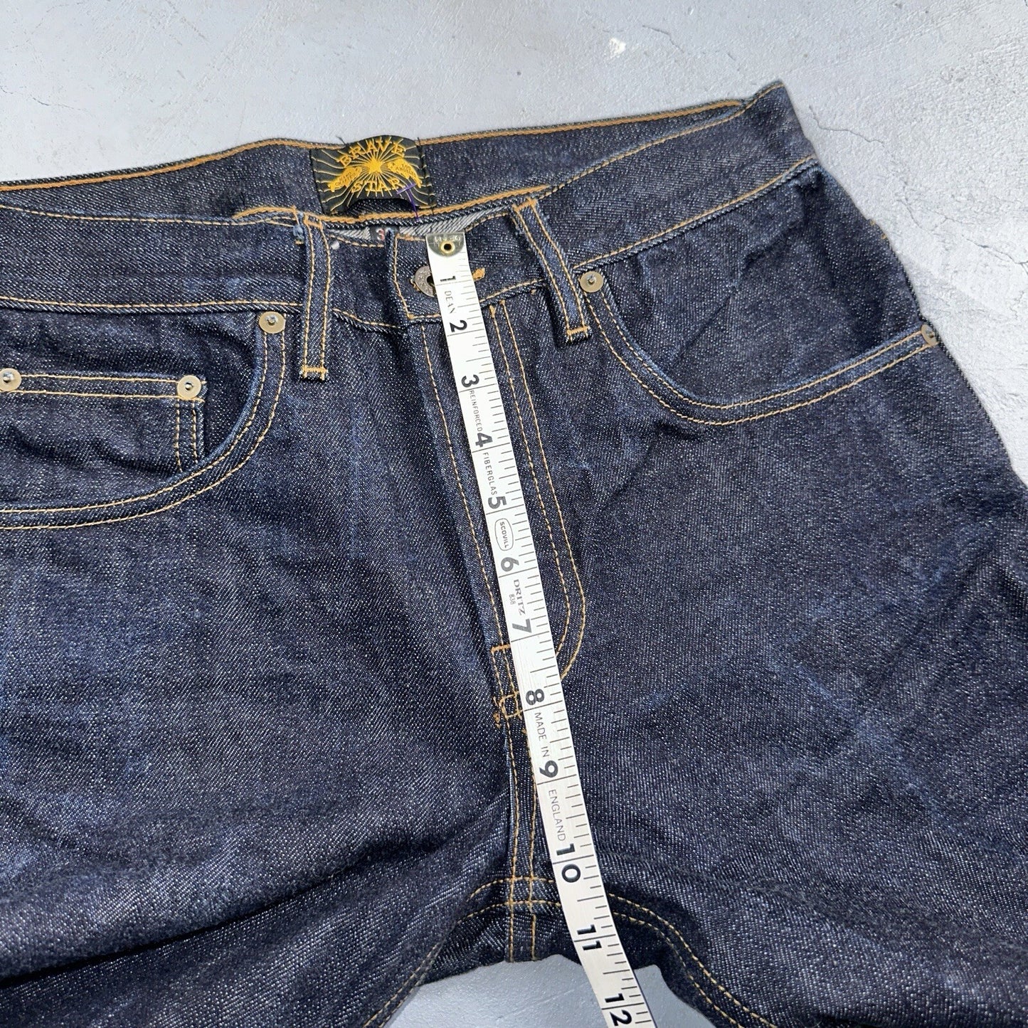 Brave Star Jeans Mens 30x30 Blue Selvedge Cone Denim Dark Wash Button Fly