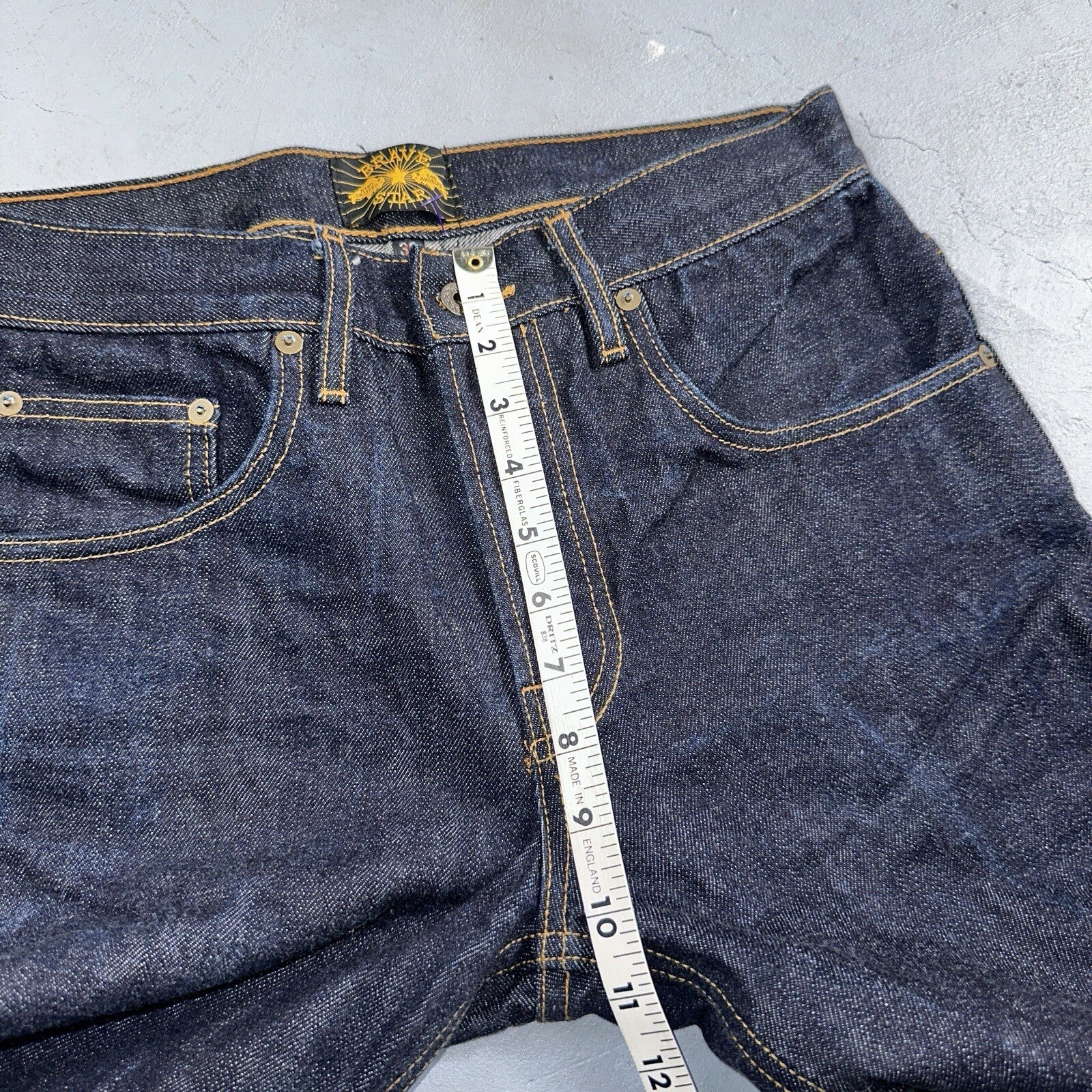 Brave Star Jeans Mens 30x30 Blue Selvedge Cone Denim Dark Wash Button Fly