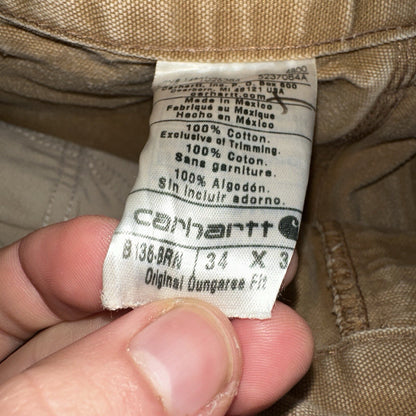 Carhartt VTG Double Knee Carpenter Pants USA B01 Brown Thrashed 34x34 Act 32x32