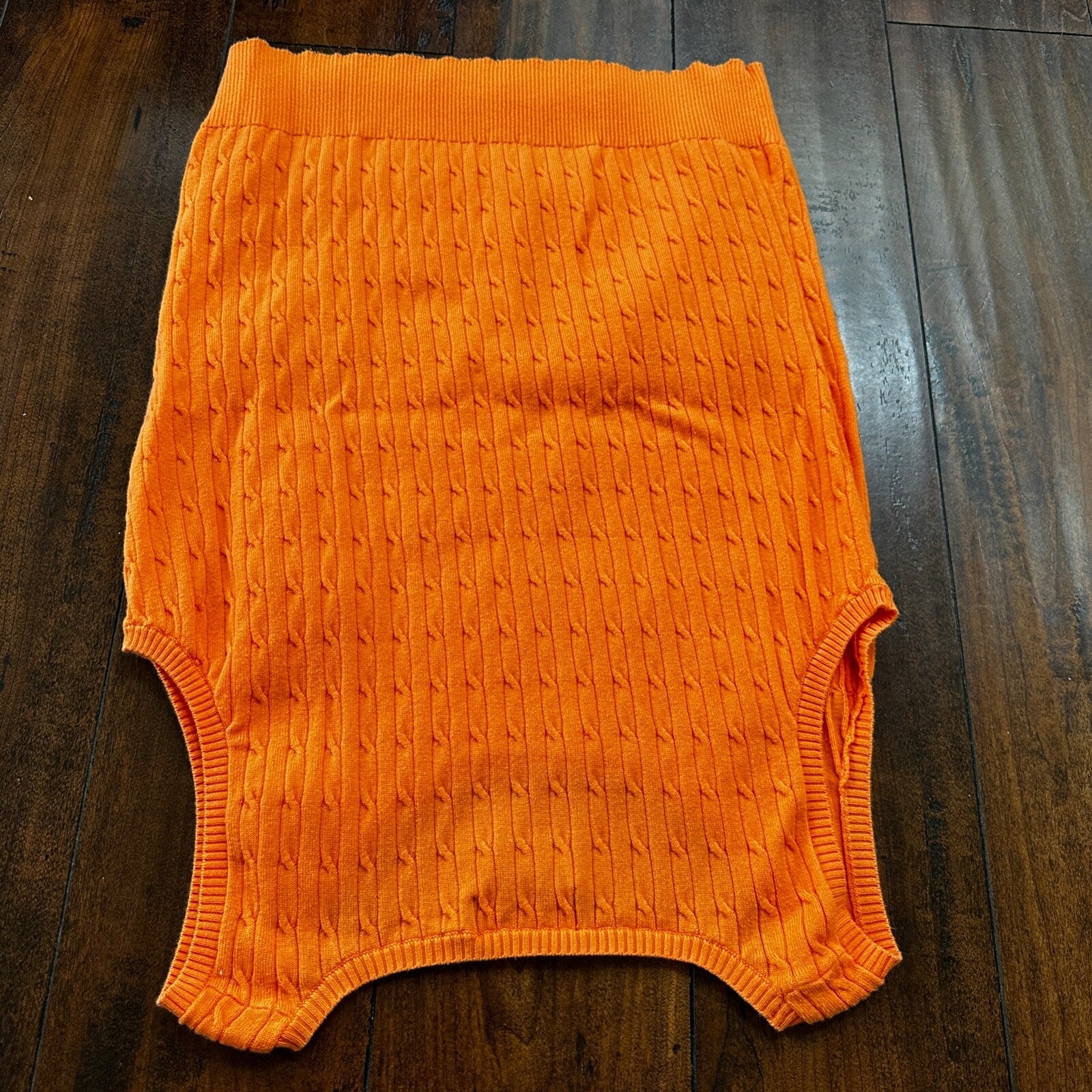 Eddie Bauer Tank Top Womens L Orange Knit Pima Cotton Soft VTG Style Vest Cool