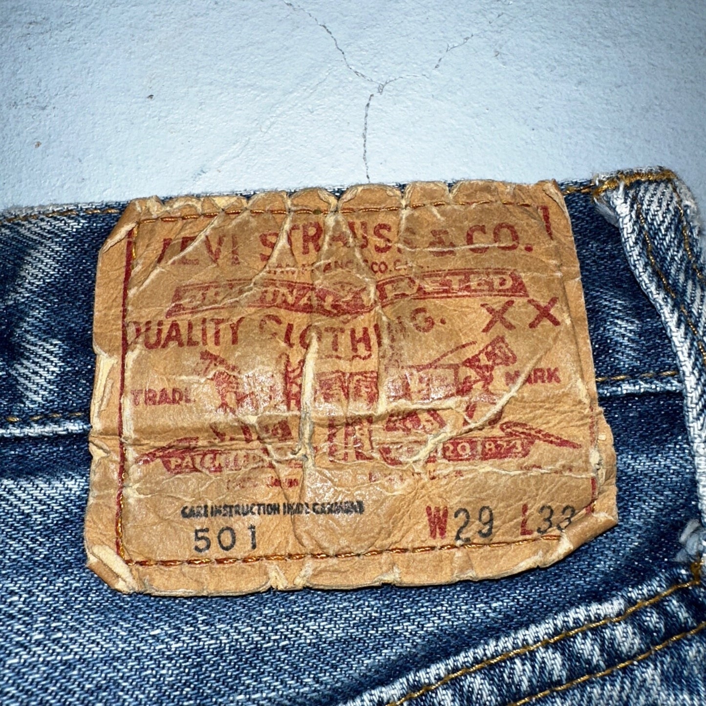 Levis 501 VTG 70s SS Redline Selvedge Jeans XX Med Wash 29x33 Act 26x29