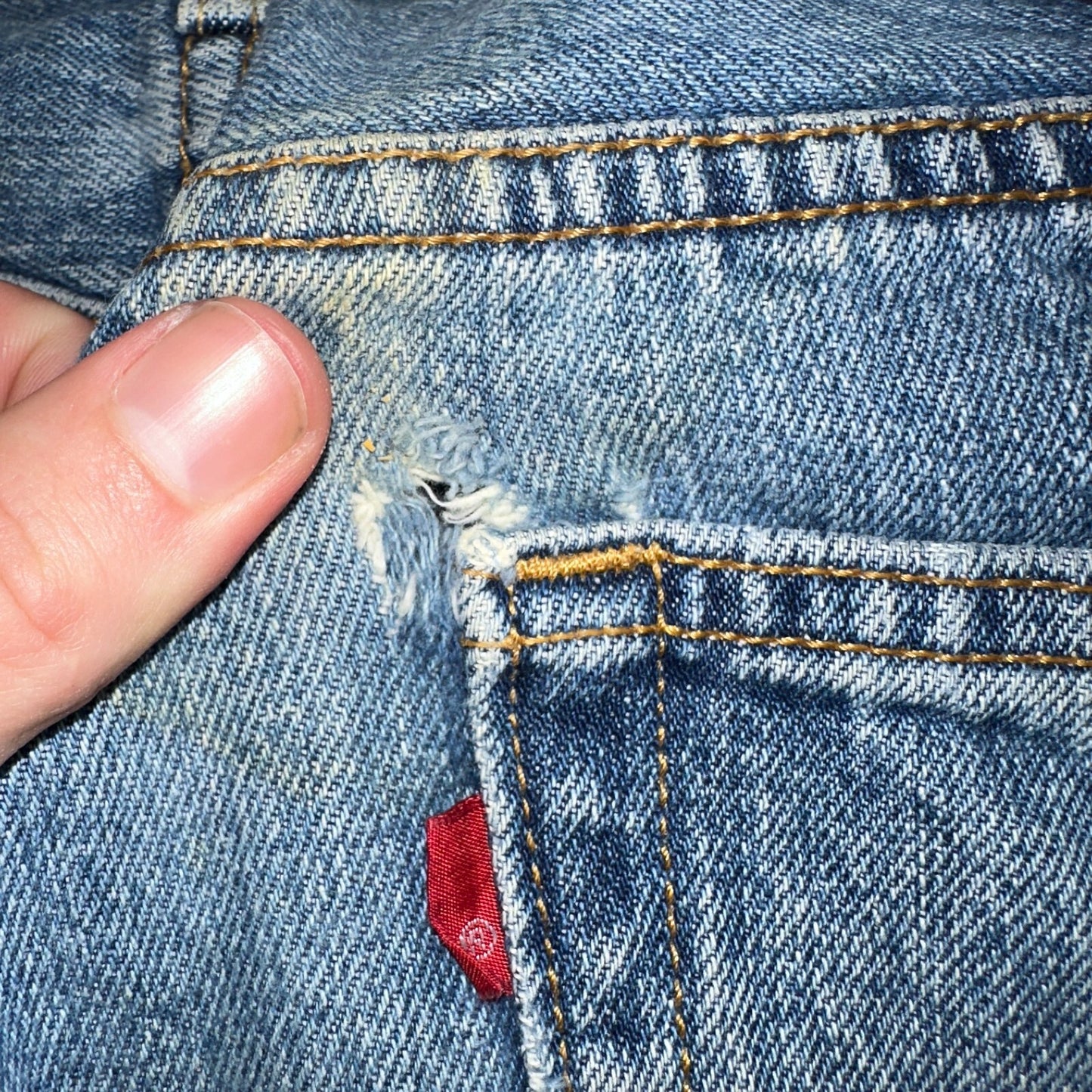 Levis 501 Vintage Y2K XX Straight Leg Jeans 90s Blue Med Wash 34x32 Act 31x31