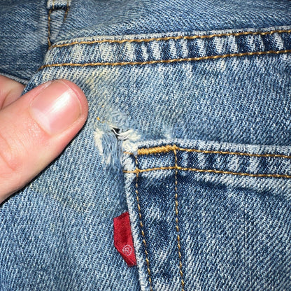 Levis 501 Vintage Y2K XX Straight Leg Jeans 90s Blue Med Wash 34x32 Act 31x31