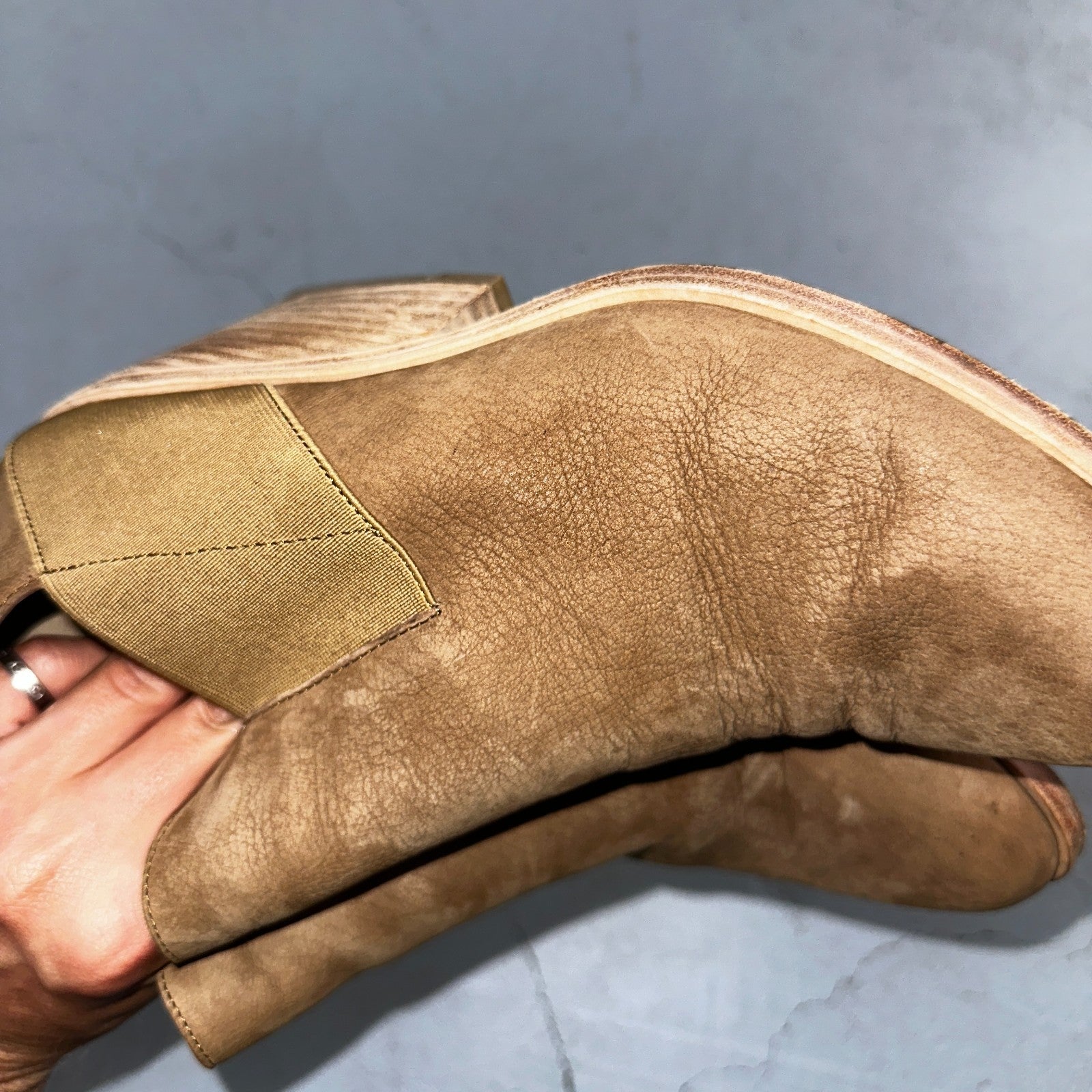 Eileen Fisher Vero Cuoio Evan Tan Soft Leather Ankle Booties Boots Size 9.5