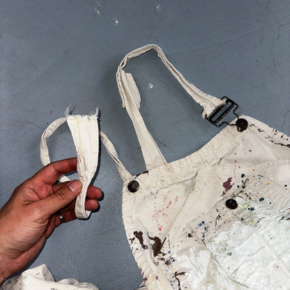 VTG Washington Dee Cee Thrashed Overalls Carpenter Bibs Workwear Painter Paint