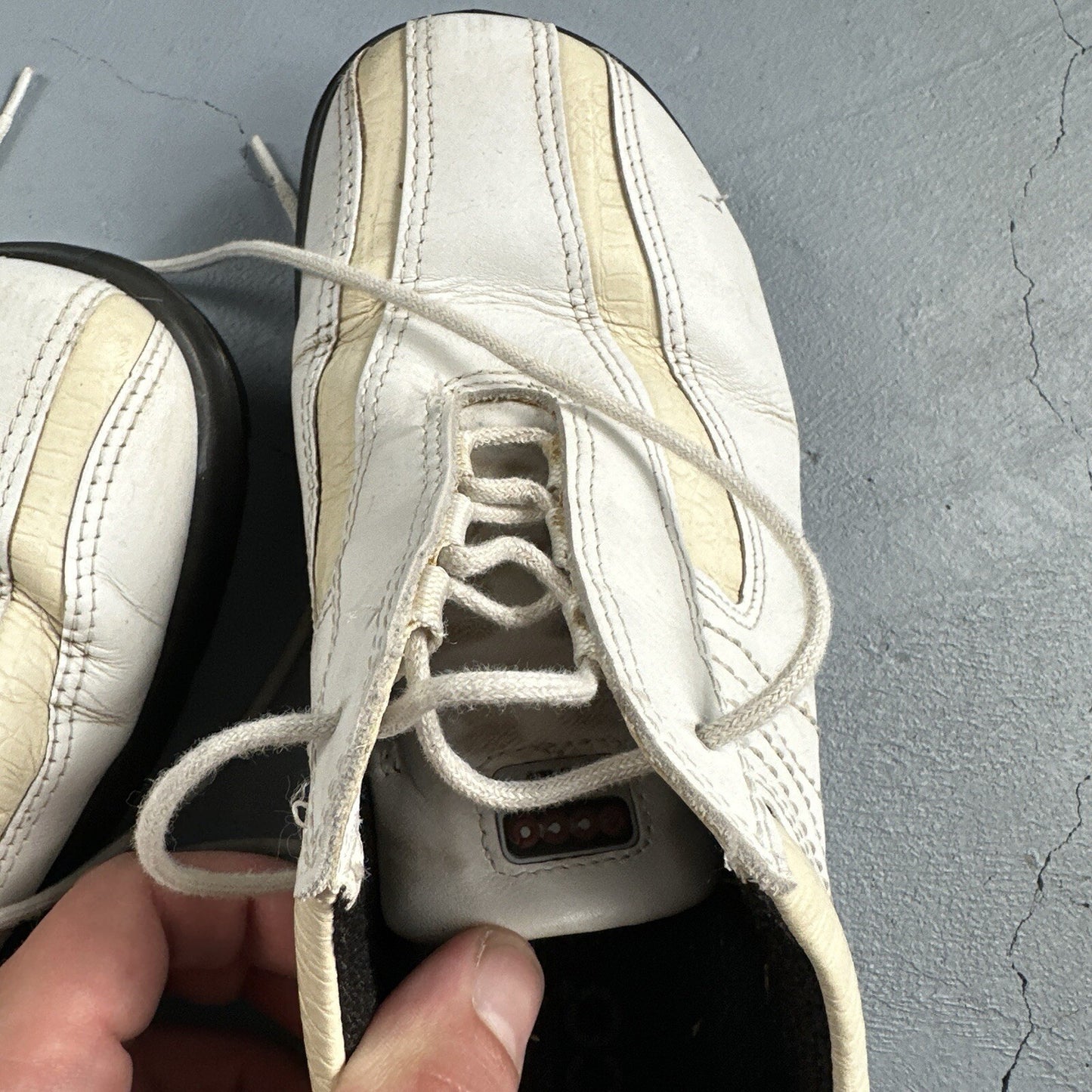 Ecco Shoes Womens 37 Soft Cleat Golf Sneakers Lace Up White Leather Comfort