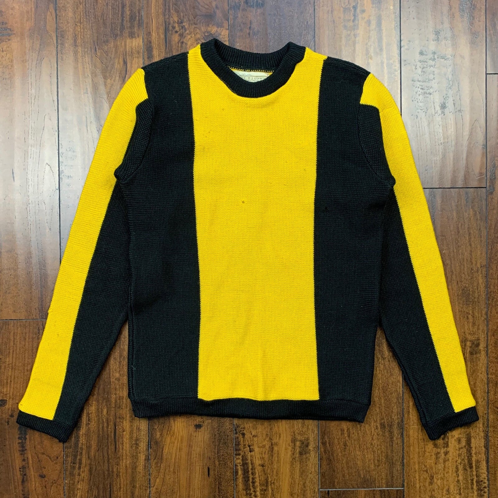 1950s Bill Bakers Oregon 50s USA Made Vintage Sweater Yellow Wool 40s Rockabilly