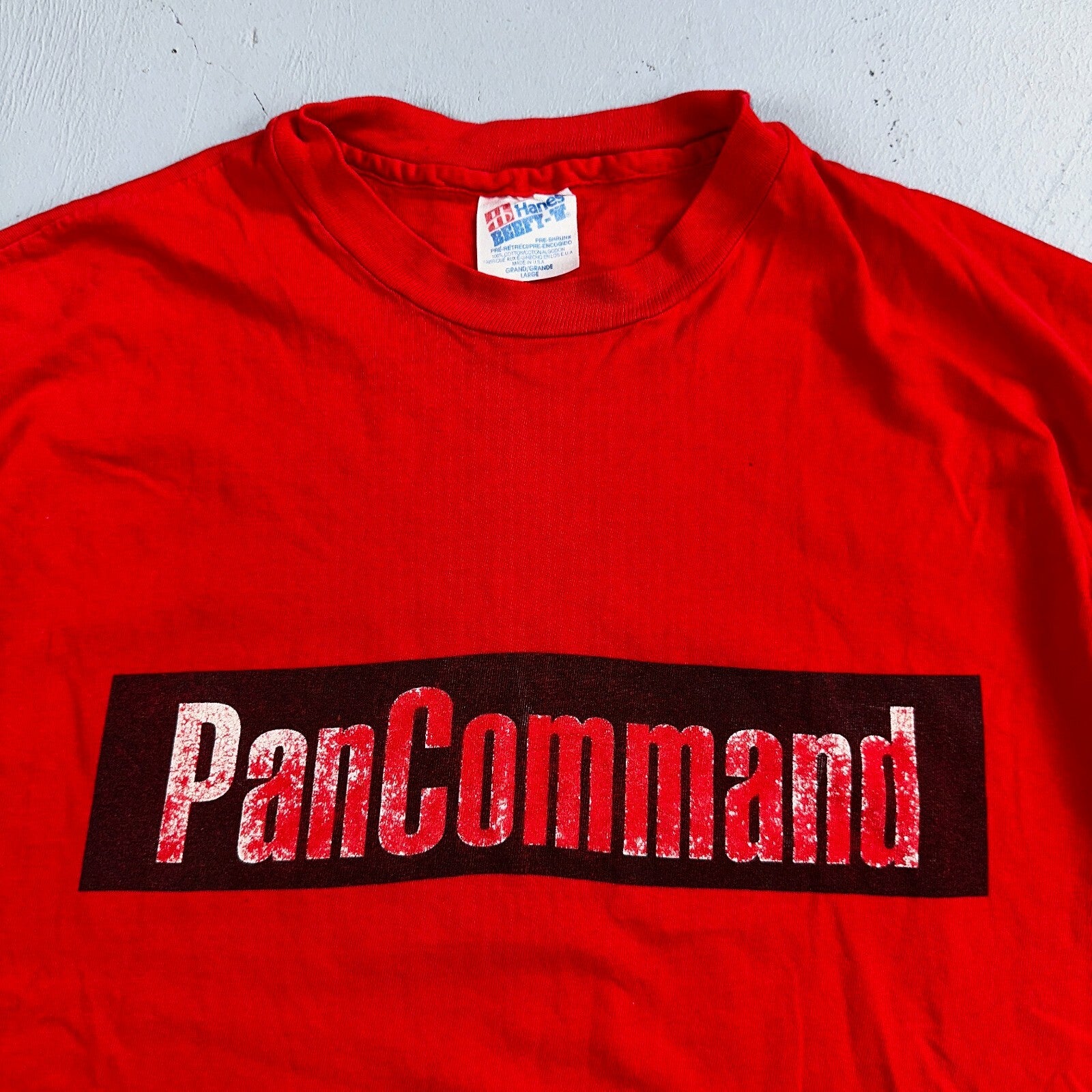 Hanes Pan Command Hot VTG T Shirt Single Stitch Computer Random Graphic Auto L
