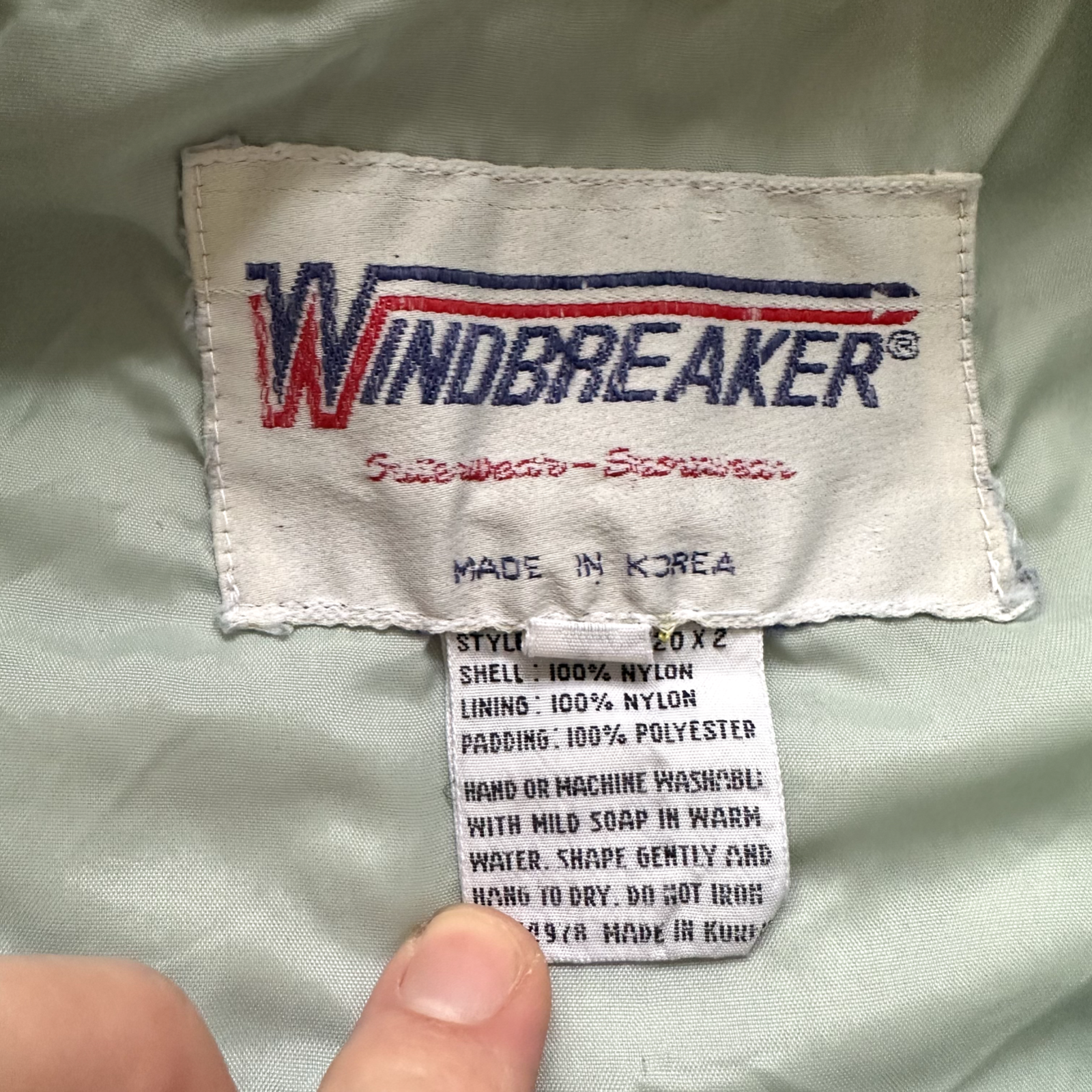 Vtg Windbreaker Vest Outerwear-Sportswear M Green Nylon Down Made In Korea 80s