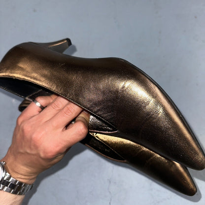 Jeffrey Campbell Women’s 10 Prima Gold Mary Jane Ballet Small Heel Cute