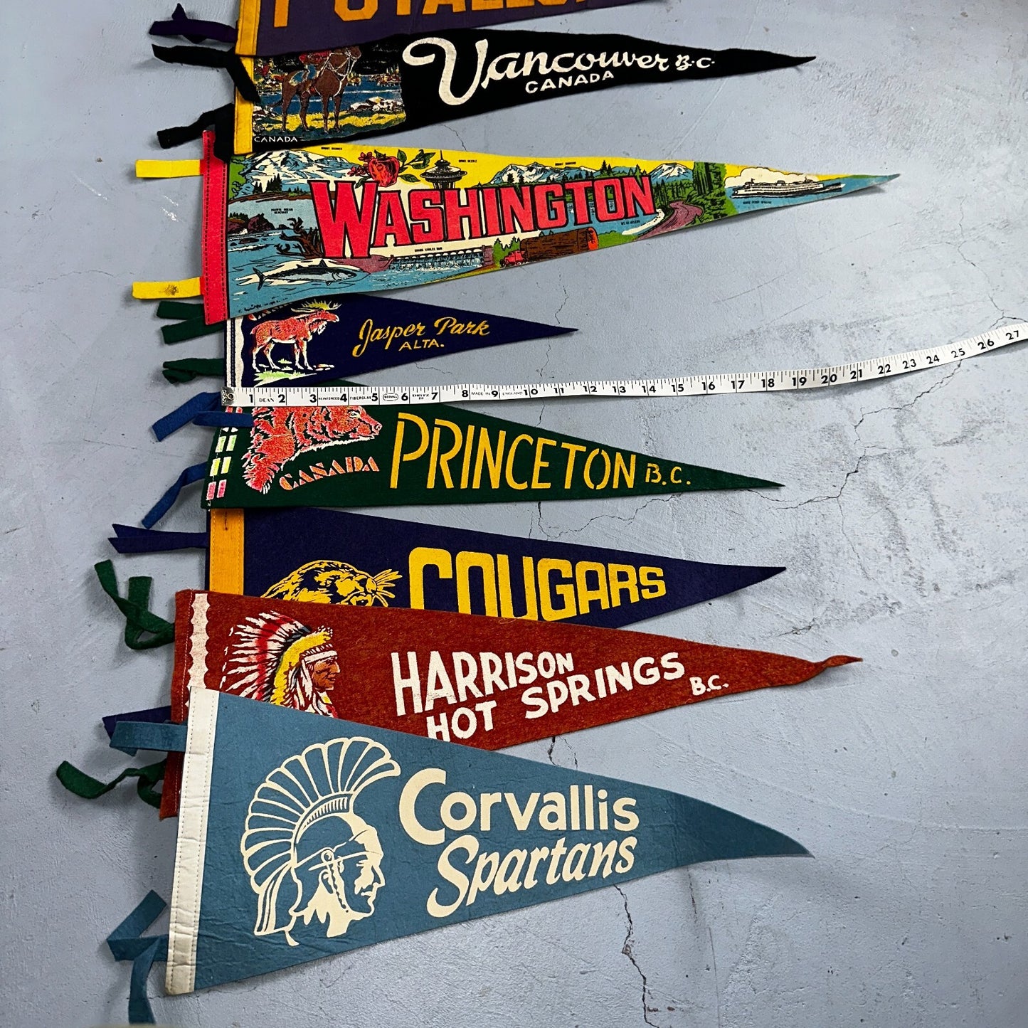 VTG Pennant 1930s 1940s Princeton Collection of 9 Lot Rare Football Antique
