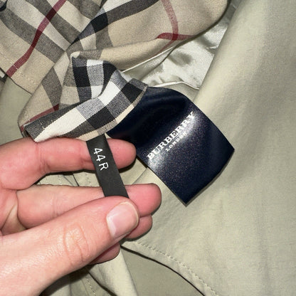 Burberrys VTG London Beige Nova Check Trench Coat Mens Size 44 Regular RARE!