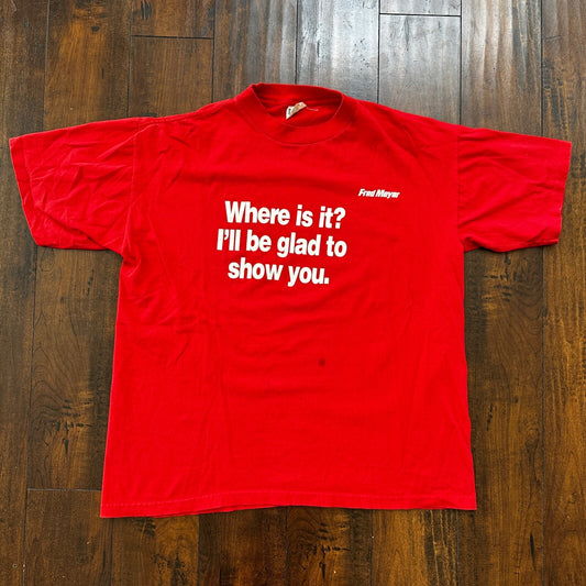 Fred Meyer Food Funny Vintage T Shirt Grocery Store Worker Halloween 80s 90s