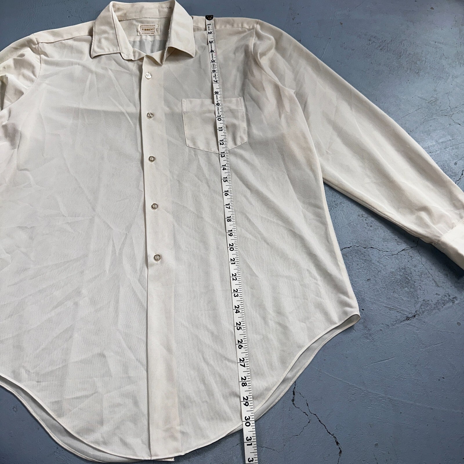 Vintage 60s Brent Shirt Tetoron Polyester Atomic Rockabilly Men 1960s Plain