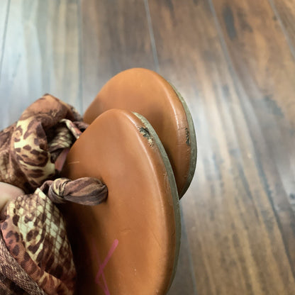 Rock & Candy By Zigi Size 8 Women’s Brown Gold Detailed Cheetah Sandals Wrap