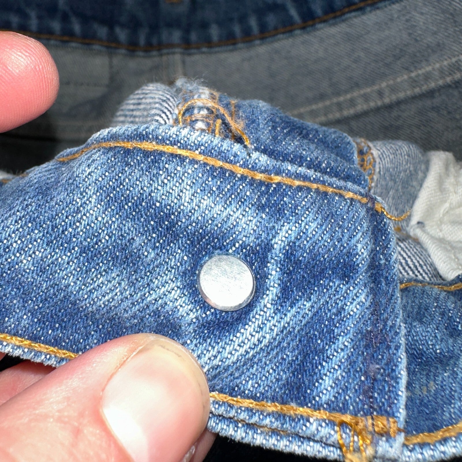 Levis 517 Vintage 90s Canada Orange Tab Bootcut Flare Blue Worn Jeans Act 33x30