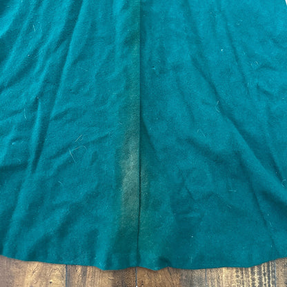 VTG 1960s Faded Green Wool Skirt Preppy Midi Knee Belt Loops 26" Waist Long 60s