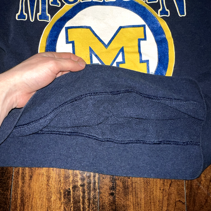 Michgian Wolverines Vintage Sweatshirt Shirt Crewneck Jumper Navy College 80s 70