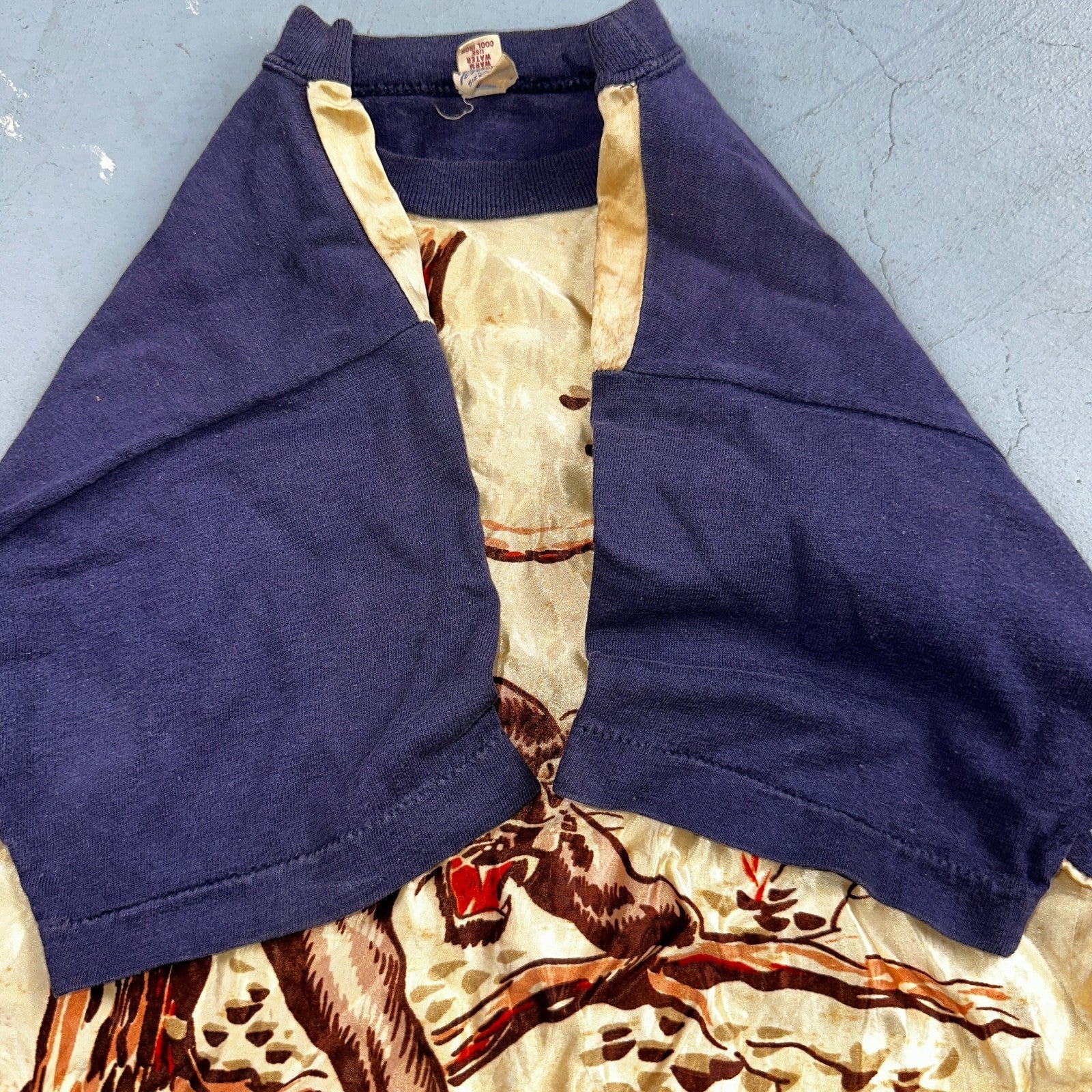 VTG Penneys Novelty Boys T Shirt Size 16 1950s Black Panther Rockabilly Sukajan