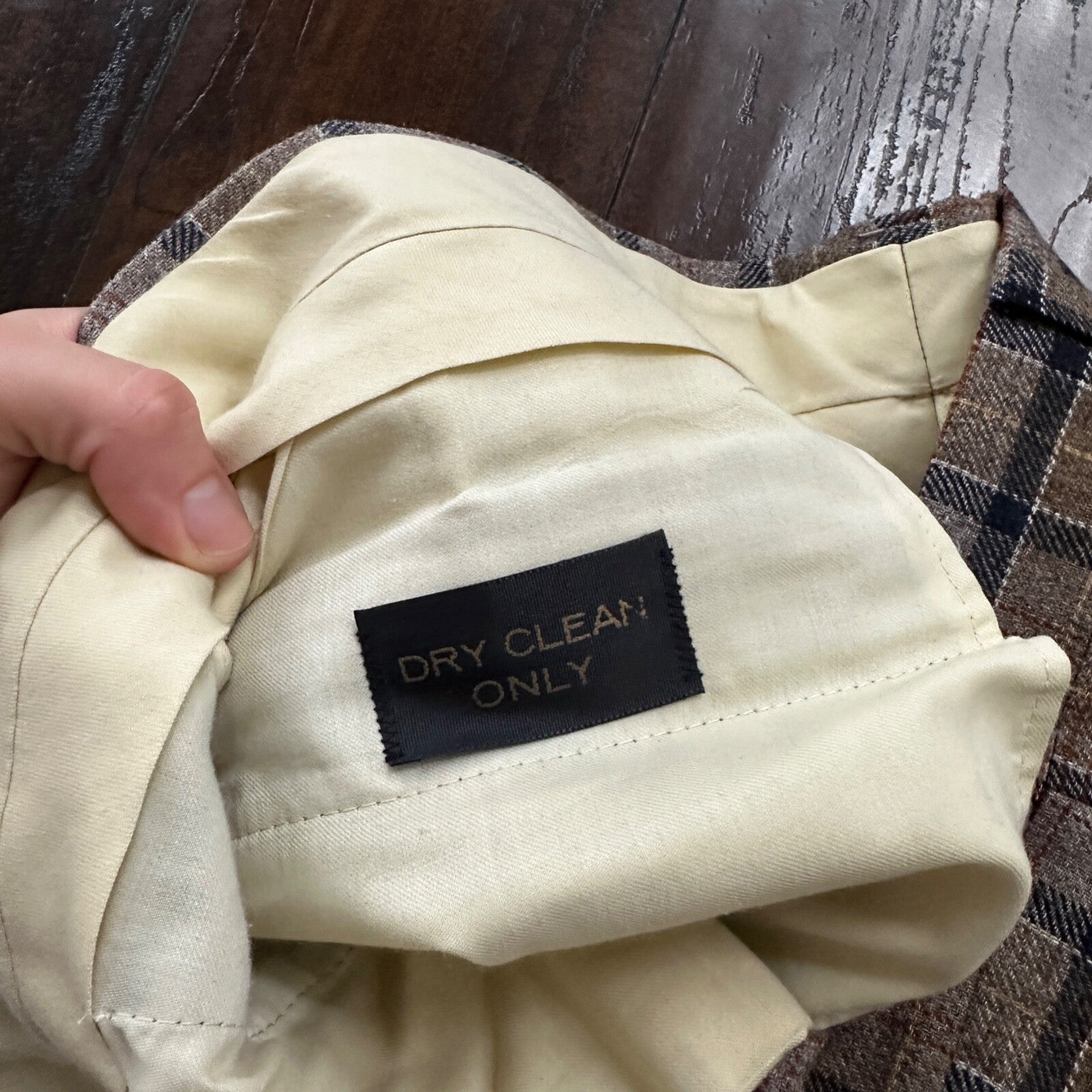 1960s 1970s Brown Sport Jacket VTG Mens Suit 44 36x28 Rockabilly Checkerboard