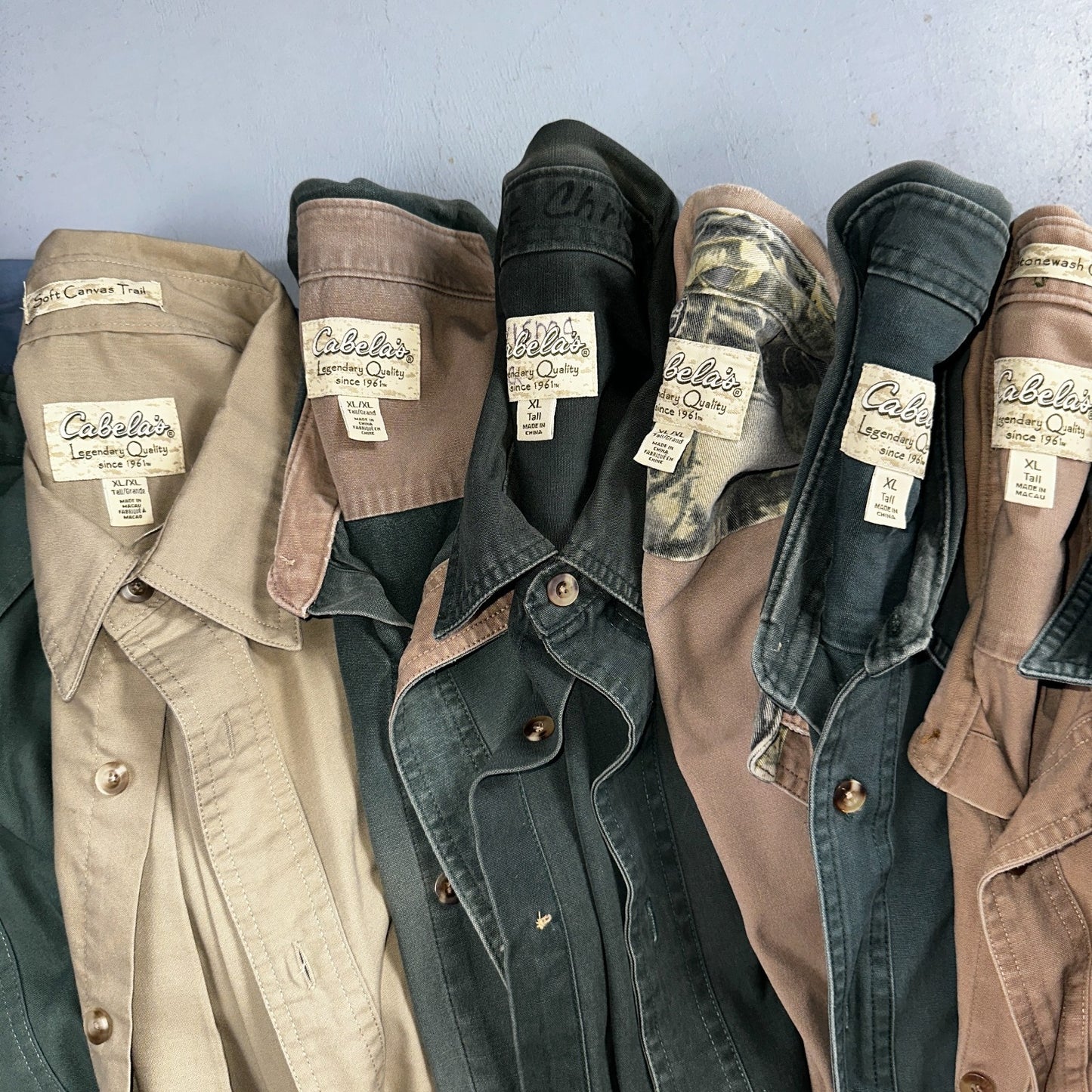 Cabela’s Legendary Quality Shirt Mens XL Tall Button Up Outdoors Lot 14 Safari