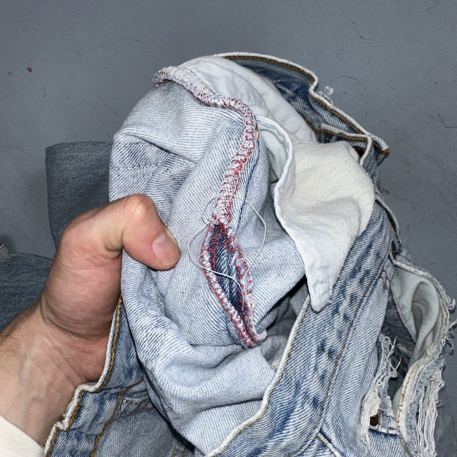 Levis 501 Vintage 90s Straight Leg Jeans 32x30 80s Light Wash Act 28x30 Thrashed