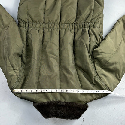 Vintage 1960s Green Parka Puffer Jacket Coat Men's L USA Refrigiwear Ski 60s