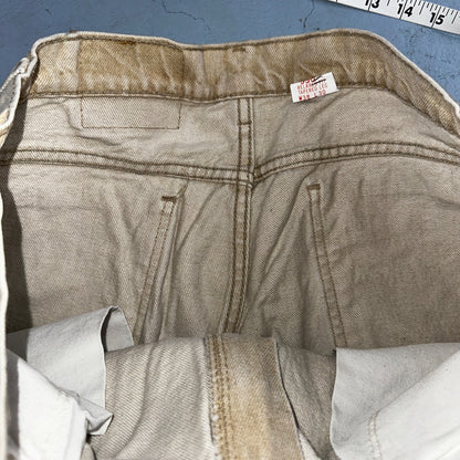 Levis 550 Vintage 90s USA Orange Tab Relaxed Tapered Leg Beige Tan Jeans 38x30