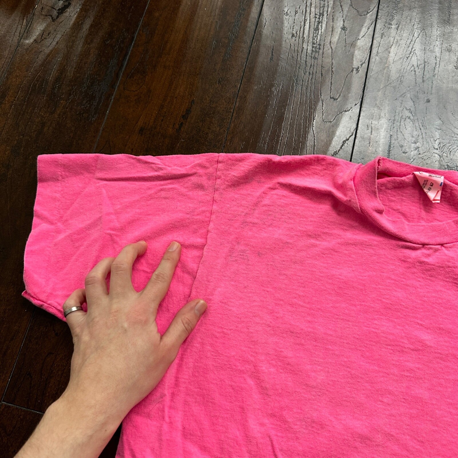 Fruit of The Loom Pink USA Vintage T Shirt FOTL Blank Simple Essential 90s