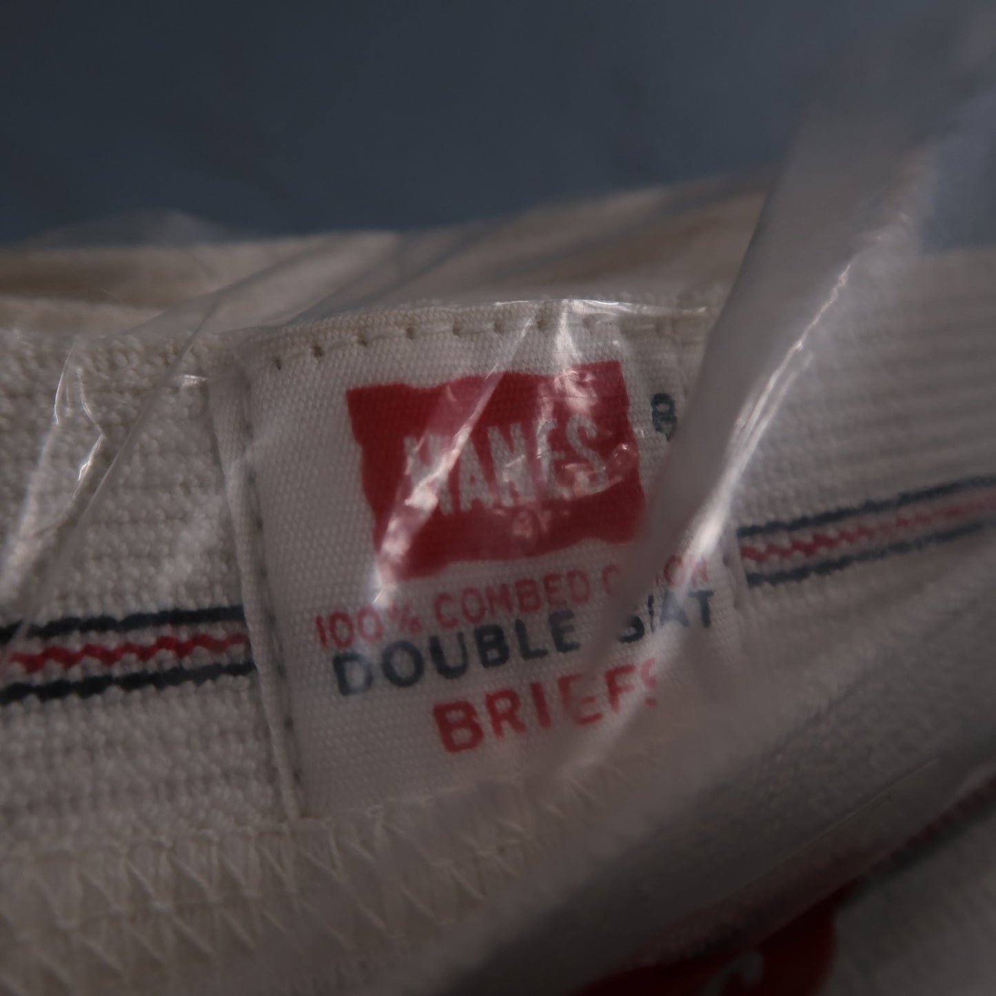 Hanes Briefs NWT Mens 28 White Cotton Black Stripes 3 Pair Vintage USA Lot 1960s