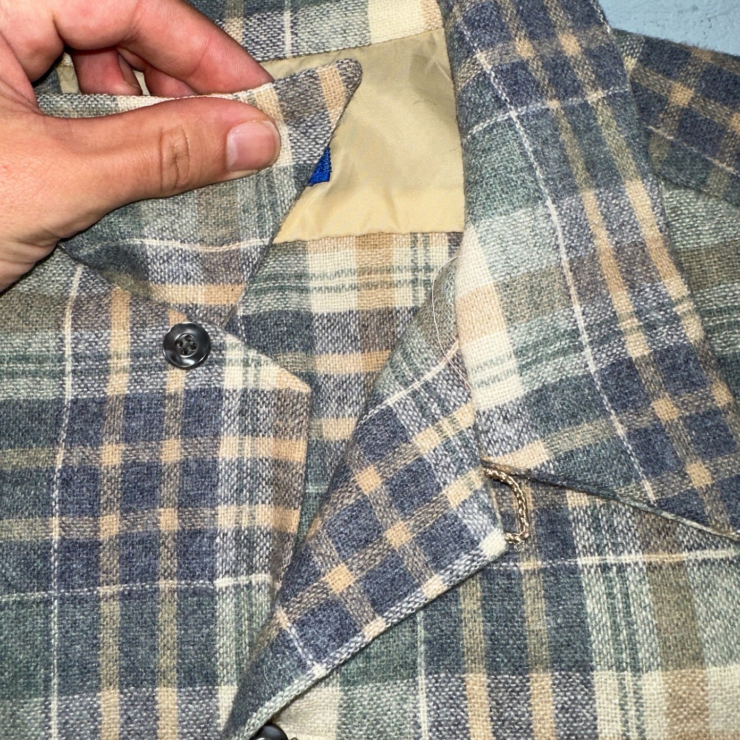 Pendleton VTG Board Shirt Plaid 100% Wool Button Down Size M Plaid 1970s Camp