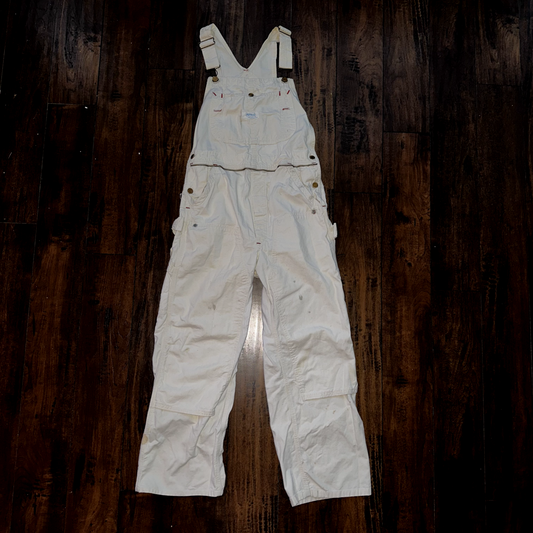 Powerhouse BIB Overalls MONTGOMERY WARD White Denim Workwear 60s 50s Union