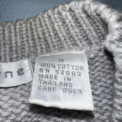 VTG Claiborne Fisherman Knit Womens Sz M Sweater Cable Knit Striped Chic Boho