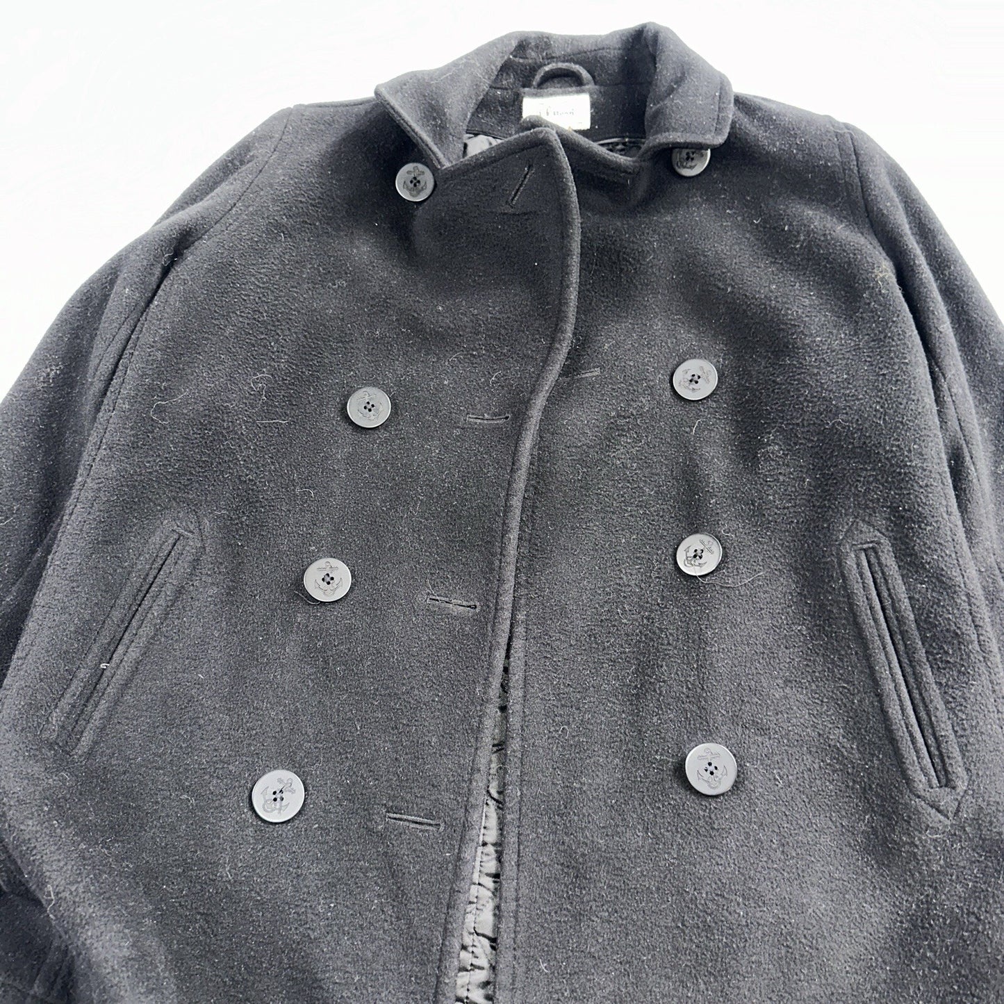 LL Bean Blue 100% Wool Pea Coat 3M Thinsulate Double Breasted Women’s Sz 10 VTG