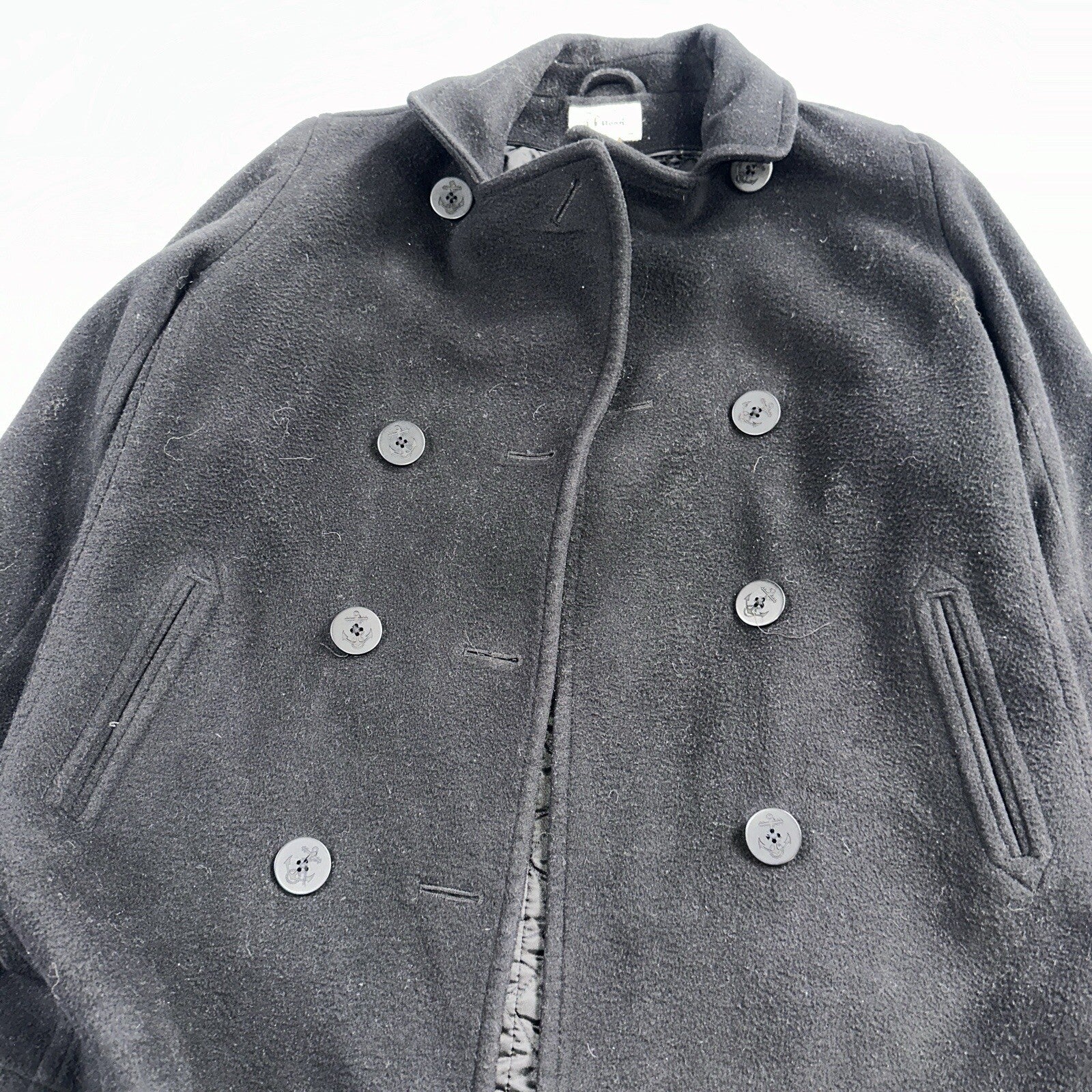 LL Bean Blue 100% Wool Pea Coat 3M Thinsulate Double Breasted Women’s Sz 10 VTG