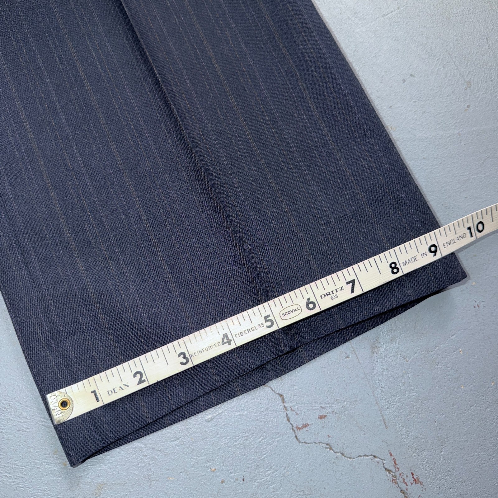 VTG Mens 2 PC Suit 42 Jacket Coat Pants Blue Striped USA Golden Lancer 80s Wool