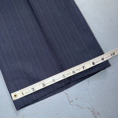 VTG Mens 2 PC Suit 42 Jacket Coat Pants Blue Striped USA Golden Lancer 80s Wool