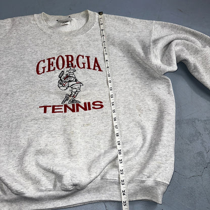 Georgia Tennis Bulldogs Sweatshirt Mens XL Lee Gray Red Pullover Cotton 90s USA