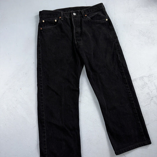 Levis 501 Vintage 90s Y2K XX Straight Leg Jeans Black Dark Wash 34x30 Act 32x25