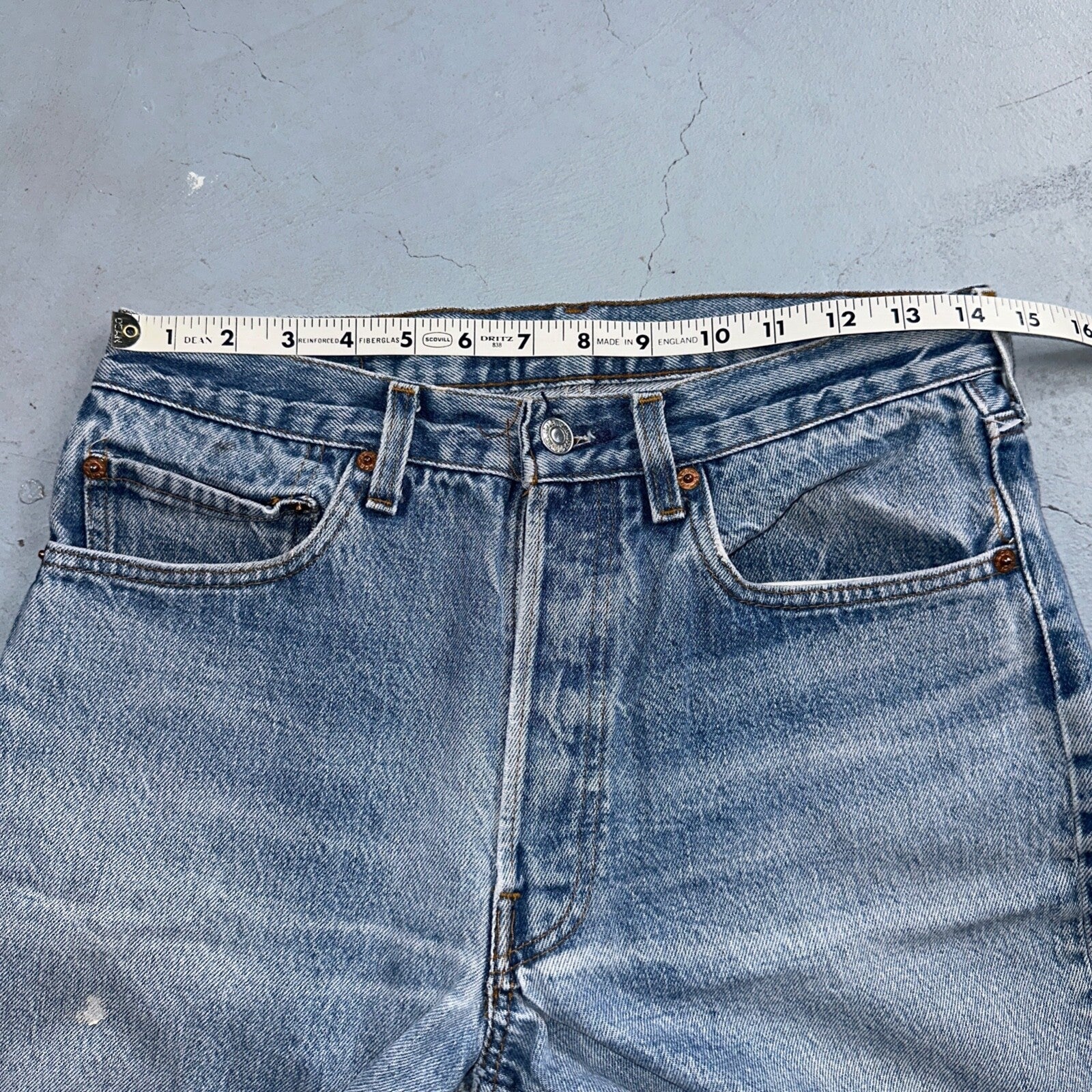 Levis 501 Vintage 80s USA XX Straight Leg Jeans Blue Light Wash 32x33 Act 29x27