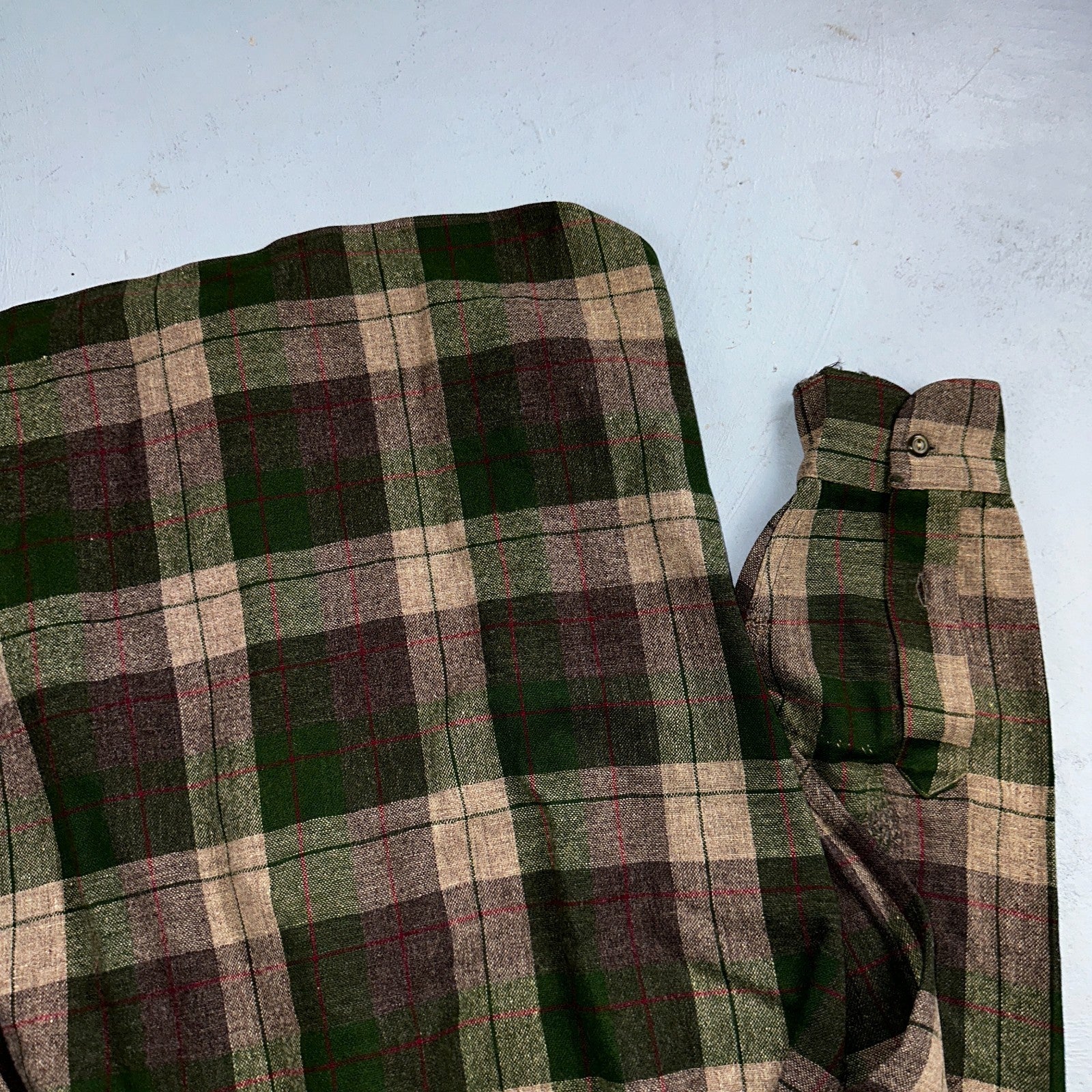 Pendleton VTG BR Baker Shirt Plaid 100% Wool Button Down Size M Plaid 1950s Camp