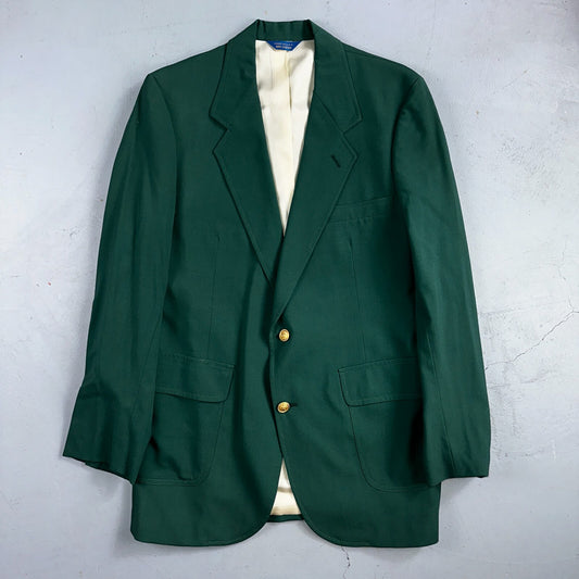 40L VTG Pendleton Mens Blazer Sport Coat Two Gold Button Jacket Green Suit Wool