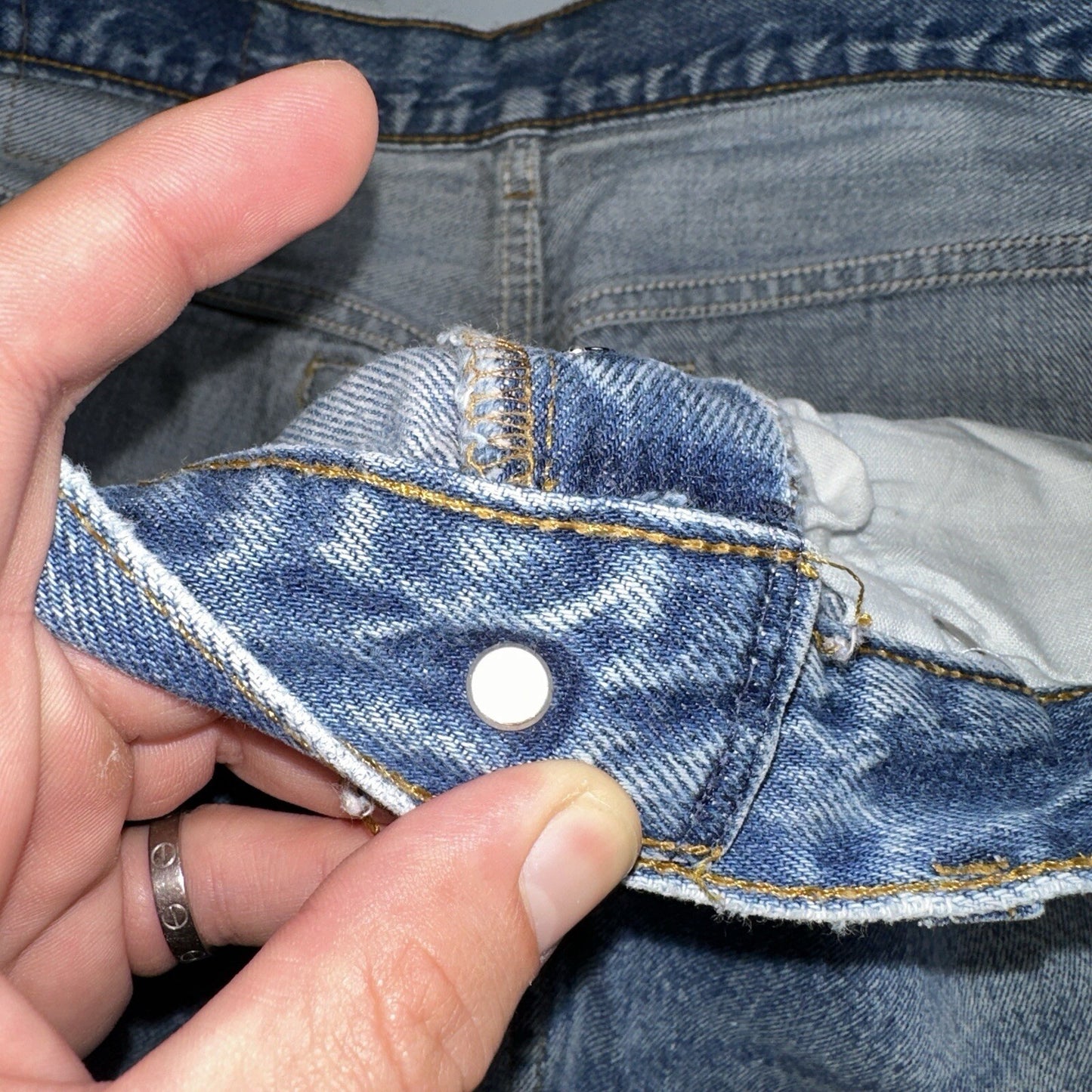 Levis 501 Vintage 90s USA 80s XX Straight Leg Jeans 35x36 Light Wash Act 32x31