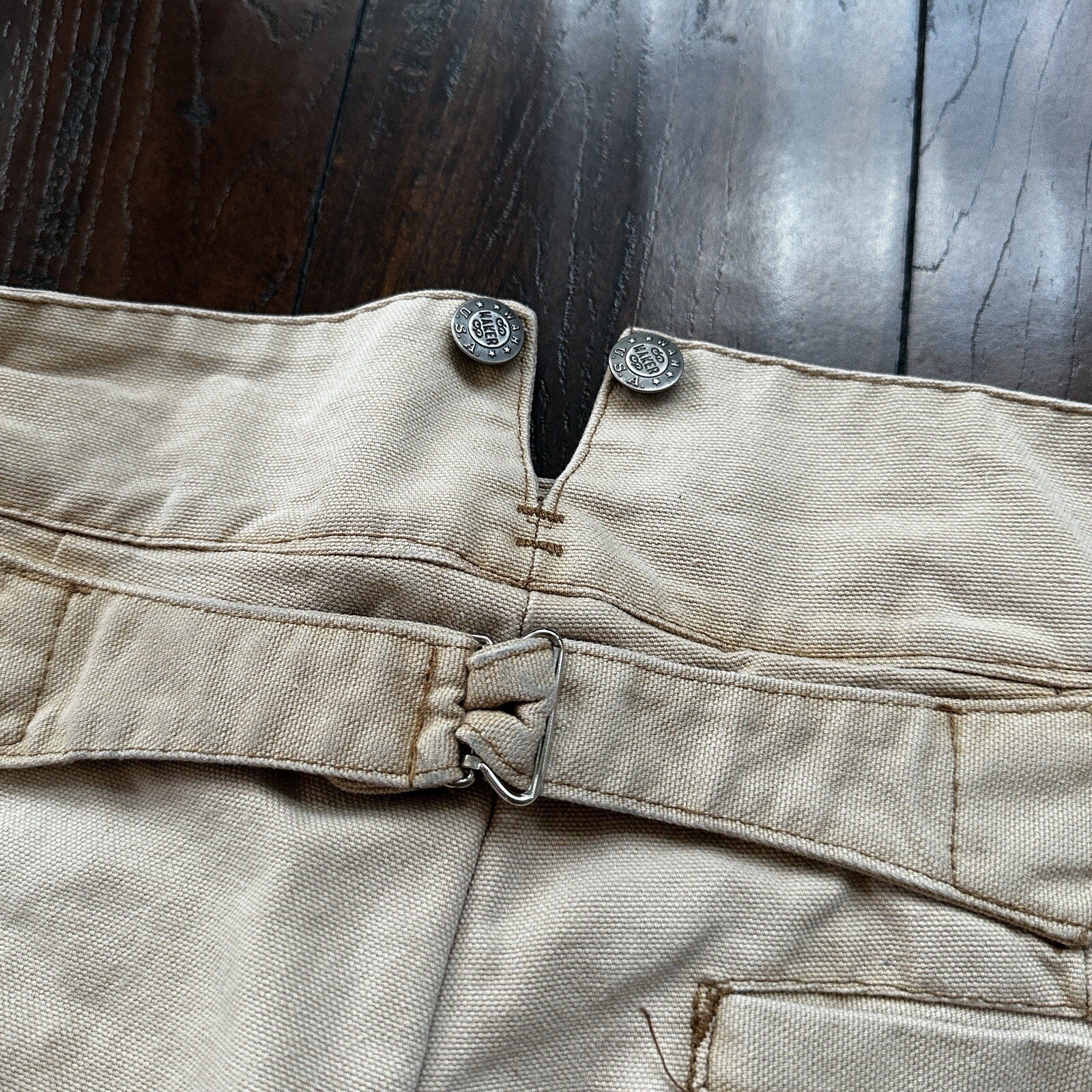 VTG Mens Frontier Maker USA Outdoor Pants Buckleback Cowboy 40 Tan Western